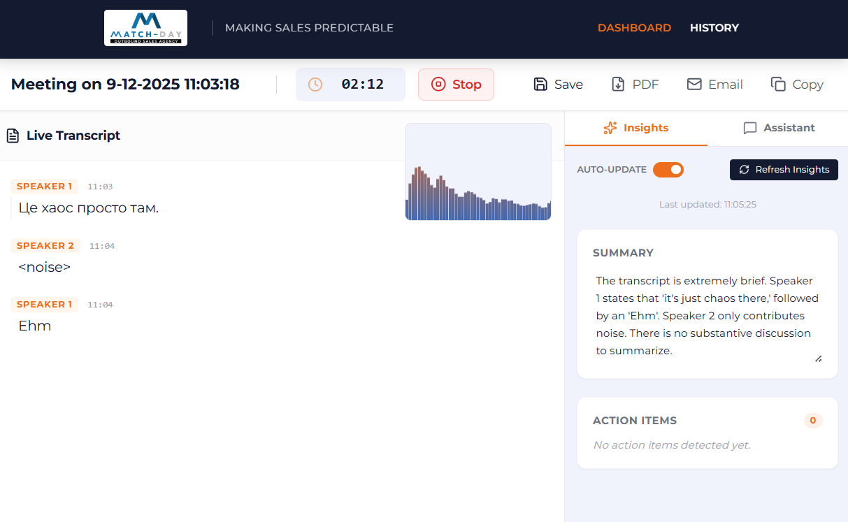 Match Day Transcribe